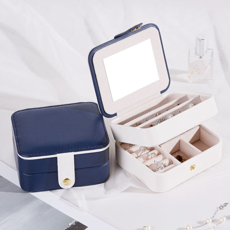 SH688-58 Square Double-Layer PU Earring Storage Jewelry Box