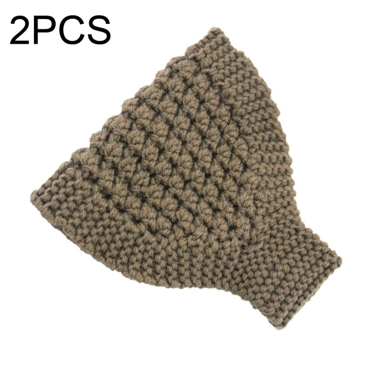 2 PCS Knitted Headband Warm Ear Protection Widened Head Cover Hair Accessories