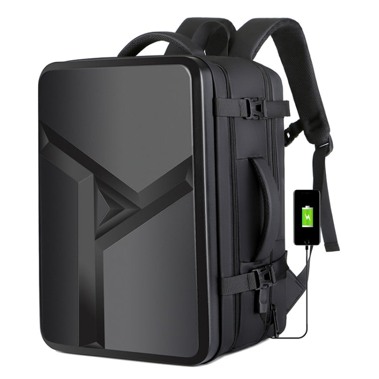 Large-capacity Waterproof Expandable Hard Shell Backpack with USB Charging Hole