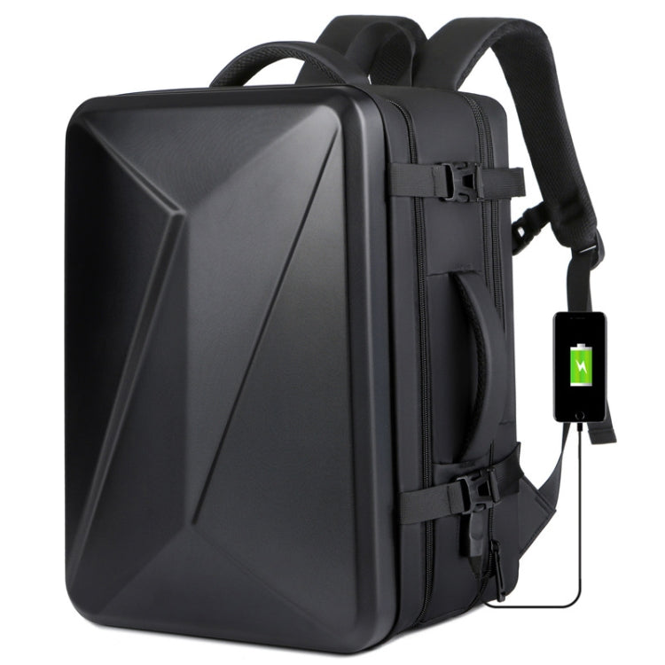 Large-capacity Waterproof Expandable Hard Shell Backpack with USB Charging Hole