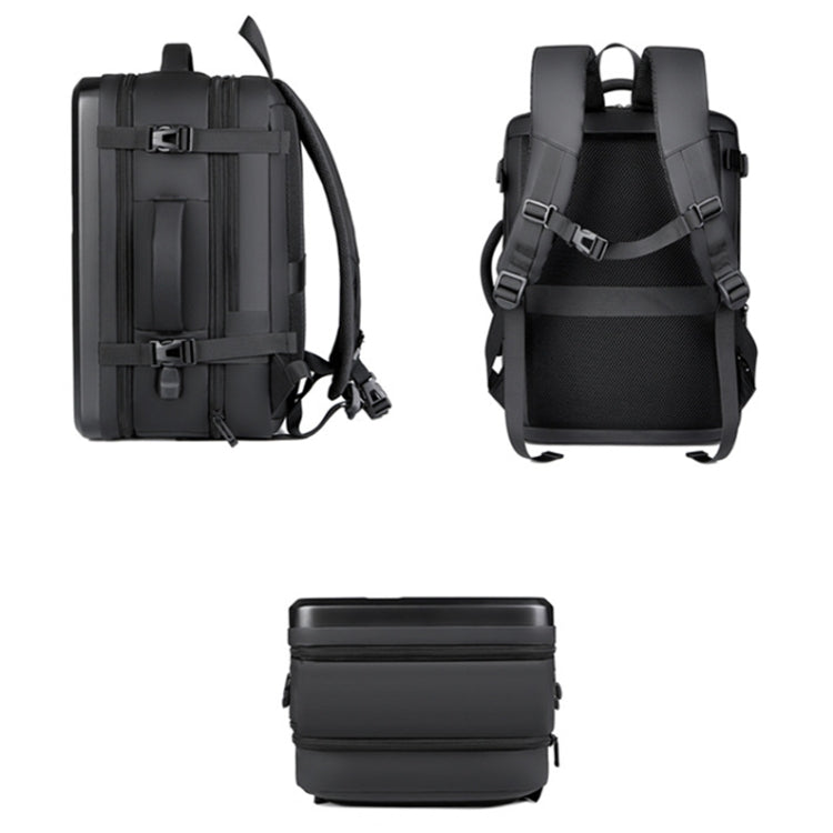 Large-capacity Waterproof Expandable Hard Shell Backpack with USB Charging Hole
