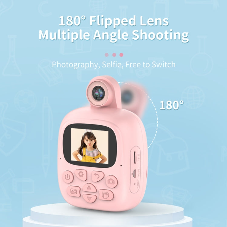 A18 HD Printable Cartoon Kids Digital Camera with Rotating Lens, Spec:, Pink, Pink+16G, Pink+32G, Blue, Blue+16G, Blue+32G