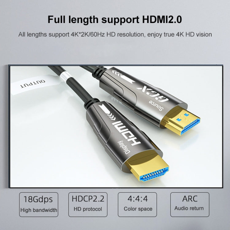 HDMI 2.0 Male To HDMI 2.0 Male 4K HD Active Optical Cable, Cable Length:, 1.8m(Grey), 3m(Grey), 5m(Grey), 8m(Grey), 10m(Grey), 15m(Grey), 20m(Grey), 25m(Grey), 30m(Grey), 35m(Grey), 40m(Grey), 45m(Grey), 50m(Grey), 60m(Grey), 70m(Grey), 80m(Grey)      ...