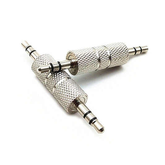 3pcs Metal 3.5mm Audio Male To Male Straight Through Adaptor