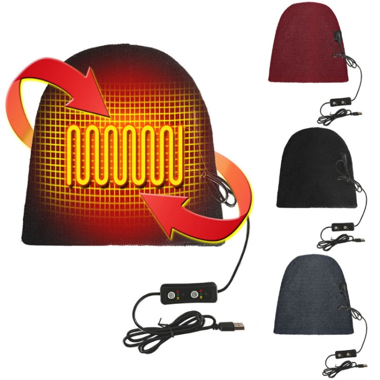 USB Electric Heating Outdoor Windproof And Warm Knitted Hat