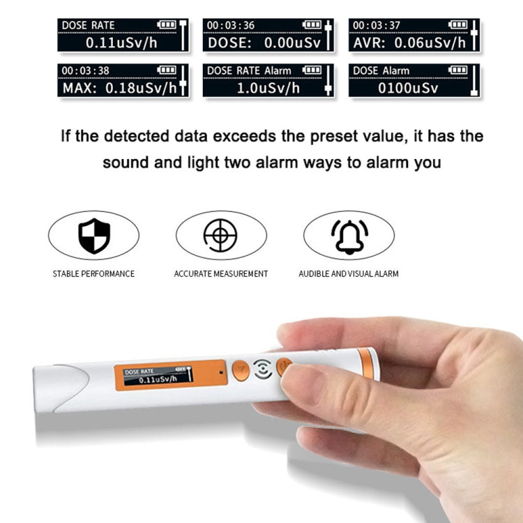 Pen Type Nuclear Radiation Detector Geiger Counter Sound Light Alarm