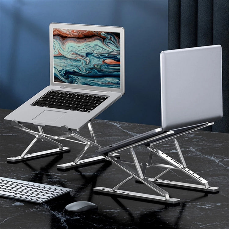 N8 Double-layer Foldable Lifting Aluminum Alloy Laptop Heat Dissipation Stand, N8 (Oxidized Silver), N8 (Silver), N8 (Gray)