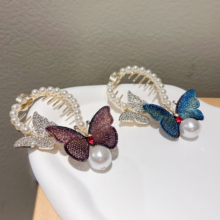 Rhinestone Butterfly Hair Clip Embroidered Ponytail Hair Clasp
