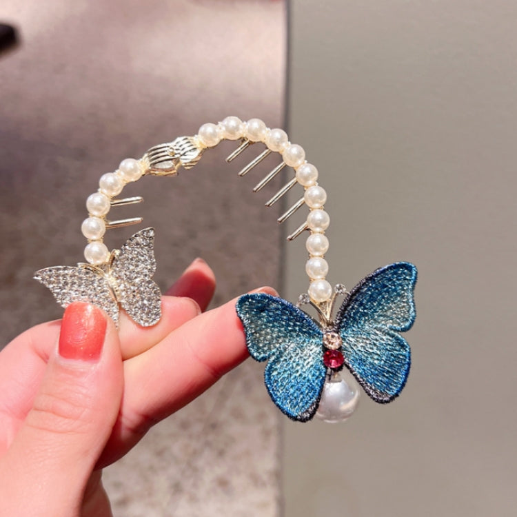 Rhinestone Butterfly Hair Clip Embroidered Ponytail Hair Clasp