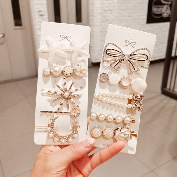 Star Sea Pearl Rhinestone Hair Clip Teenage Girls Headdress