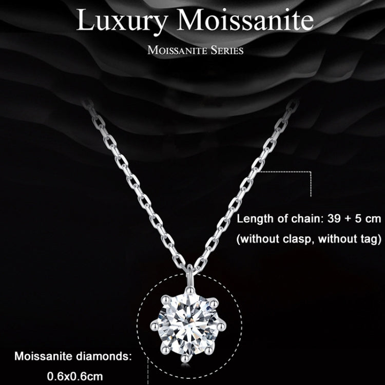 S925 Sterling Silver Sparkling O Chain Necklace Moissanite Pendant