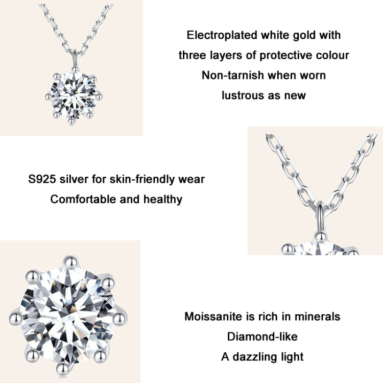 S925 Sterling Silver Sparkling O Chain Necklace Moissanite Pendant