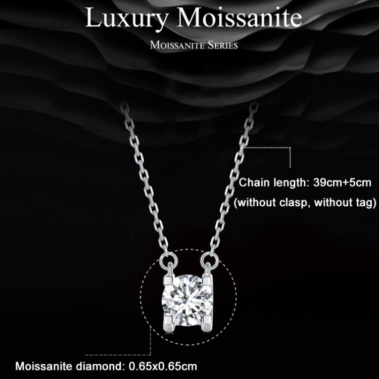 Sterling Silver S925 Sparkling Moissanite Pendant White Gold Plated Necklace