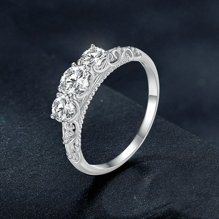 MSR009 Sterling Silver S925 Lace White Gold Plated Moissanite Ring