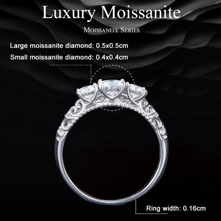 MSR009 Sterling Silver S925 Lace White Gold Plated Moissanite Ring