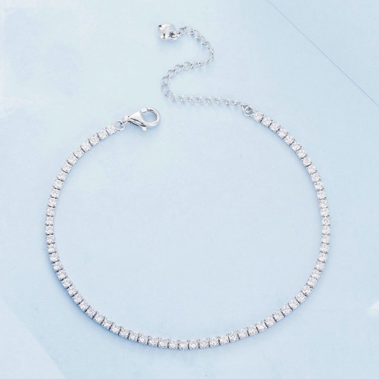 S925 Sterling Silver White Gold Plated Pop Zirconia Bracelet