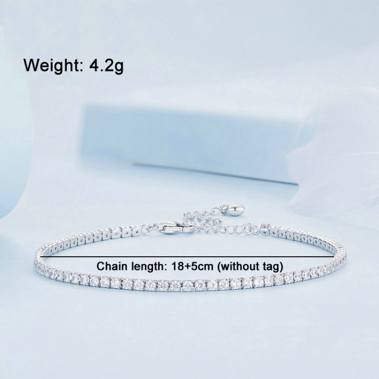S925 Sterling Silver White Gold Plated Pop Zirconia Bracelet