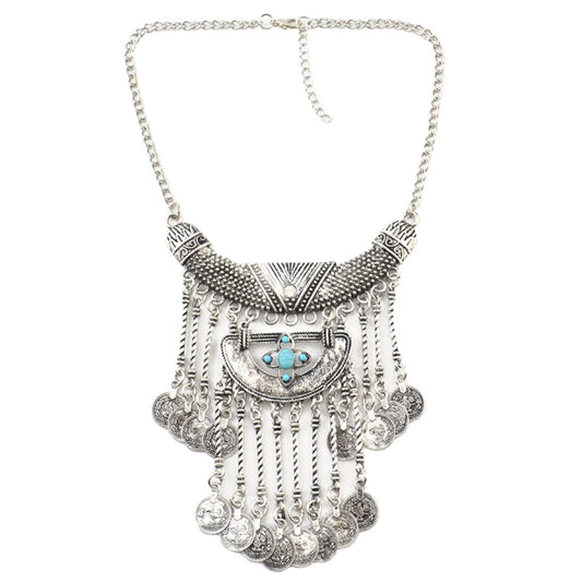 Exaggerated Necklace Tassel Vintage Female Alloy Plated Collarbone Chain