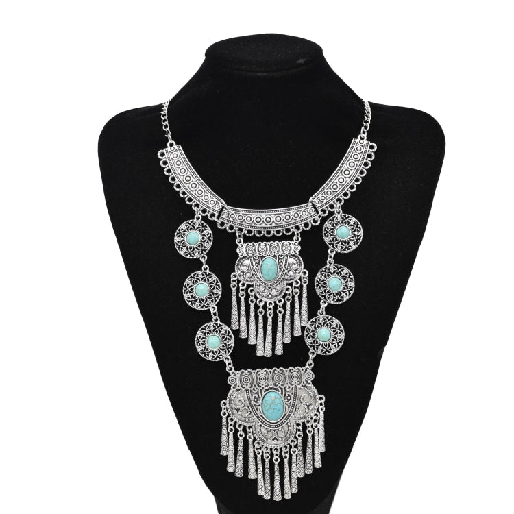 Exaggerated Necklace Tassel Vintage Female Alloy Plated Collarbone Chain