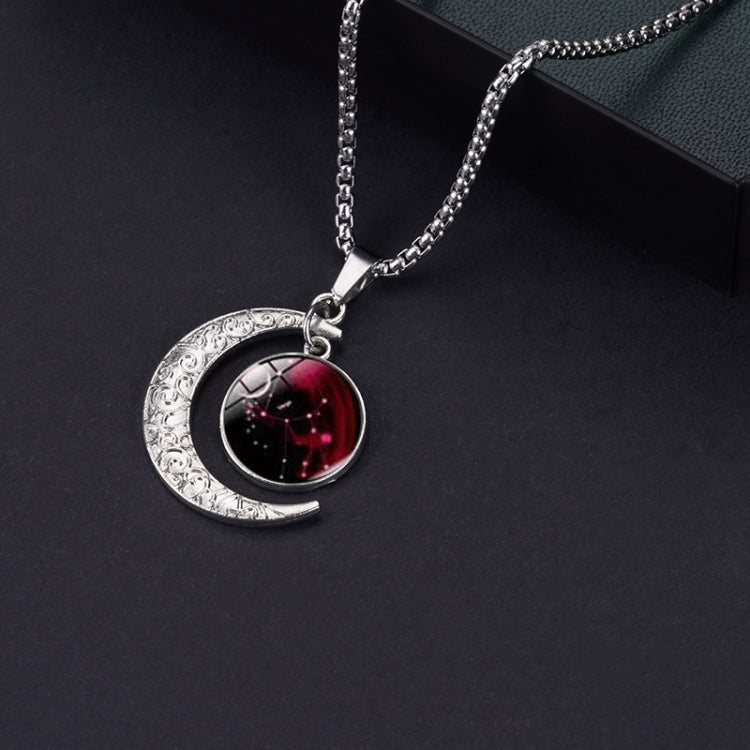 Luminous Zodiac Moon Titanium Steel Necklace Personalized Moon Pendant