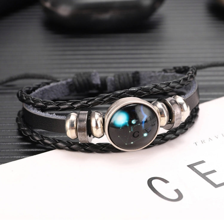 Twelve Constellations Multilayer Beaded Cowhide Bracelet, Style: Virgo Ordinary