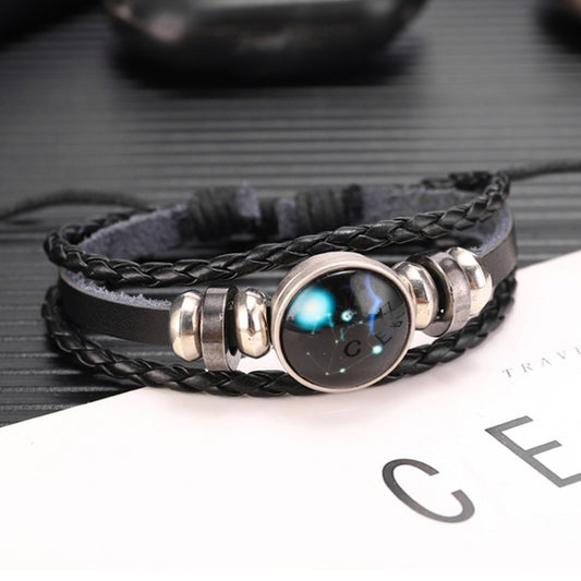 Twelve Constellations Multilayer Beaded Cowhide Bracelet, Style: Virgo Ordinary
