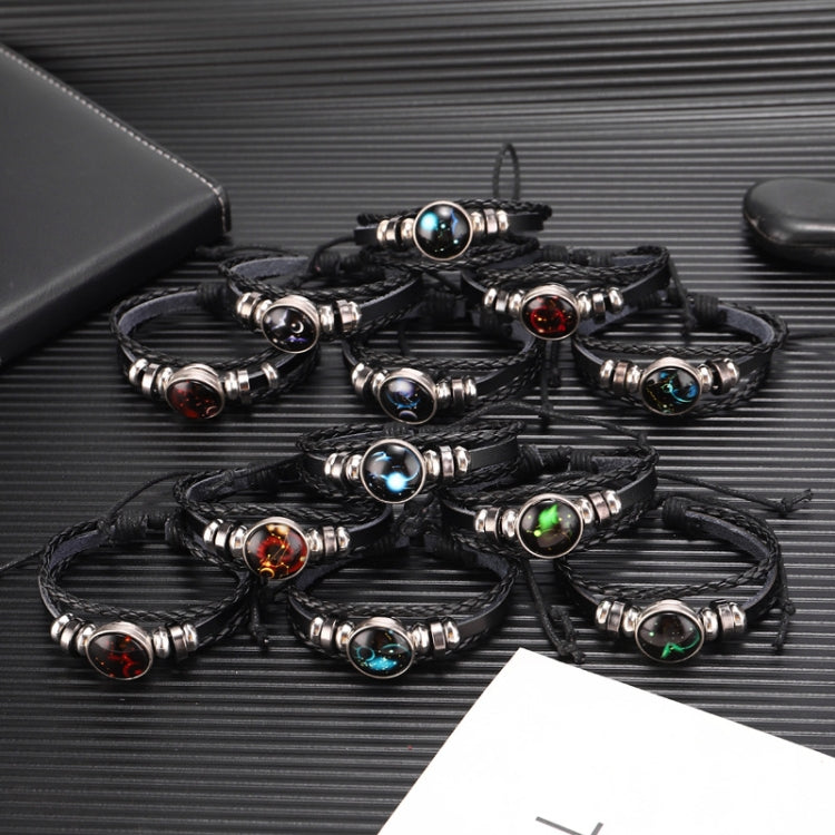 Twelve Constellations Multilayer Beaded Cowhide Bracelet, Style: Virgo Ordinary