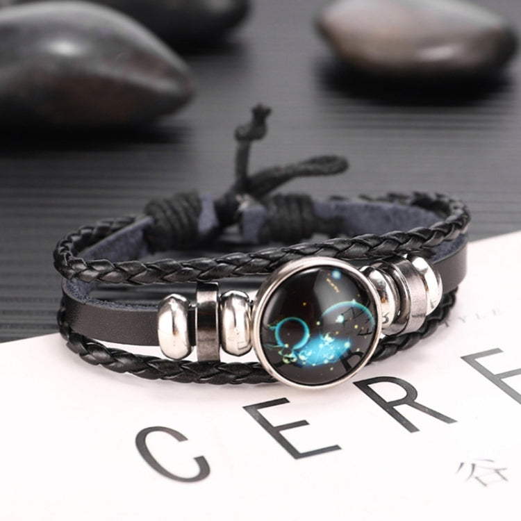 Twelve Constellations Multilayer Beaded Cowhide Bracelet, Style: Virgo Ordinary