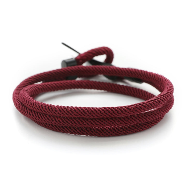 5pcs Whale Tail Braided Hand Rope Double Live Buckle Adjustable Bracelet