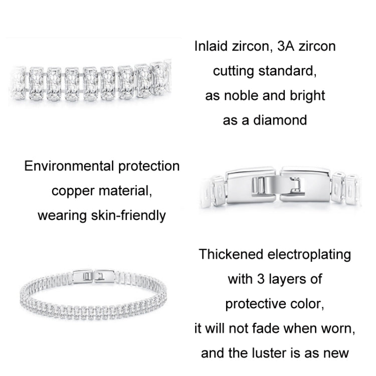 Sparkling Cubic Zirconia Bracelet Gold Plated Copper Jewelry