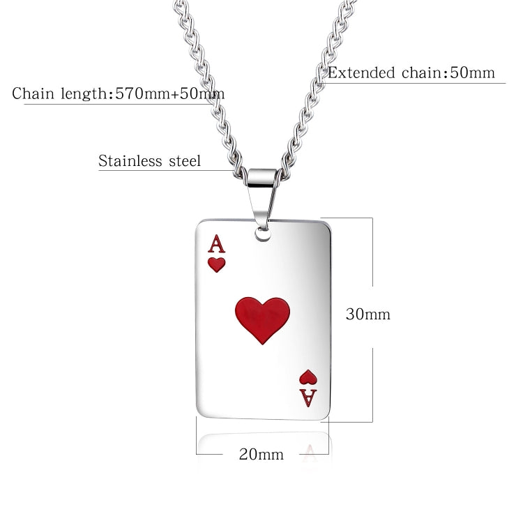 OPK 1542 Titanium Steel Men Necklace Personality Poker Pendant