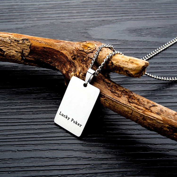 OPK 1542 Titanium Steel Men Necklace Personality Poker Pendant