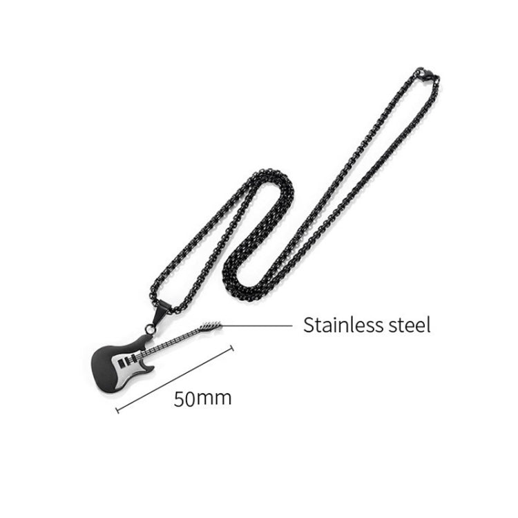 OPK 1989 Personality Stainless Steel Guitar Pendant Titanium Steel Necklace, Gold Pendant, Steel Color Pendant, Black Pendant, Gold Pendant+0.4x70cm Pearl Chain, Gold Pendant+0.3x55cm Pearl Chain, Steel Color Pendant+0.4x70cm Pearl Chain               ...