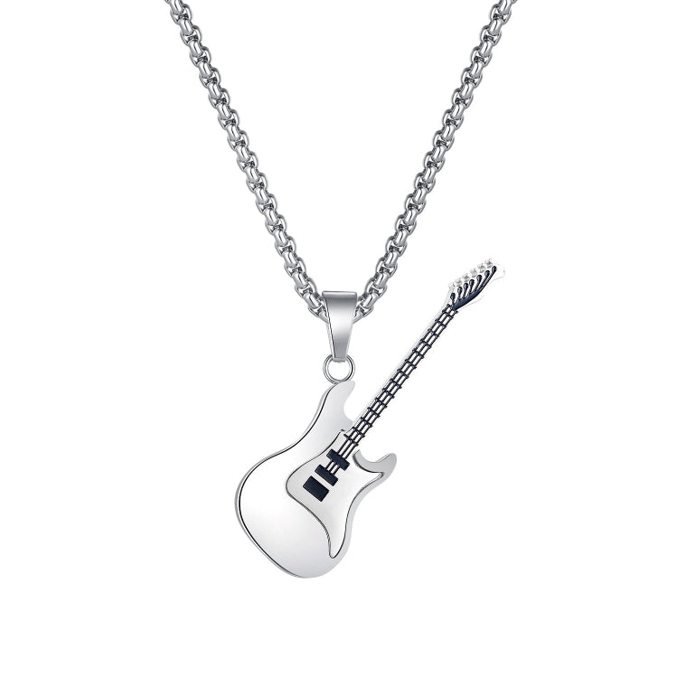 OPK 1989 Personality Stainless Steel Guitar Pendant Titanium Steel Necklace, Gold Pendant, Steel Color Pendant, Black Pendant, Gold Pendant+0.4x70cm Pearl Chain, Gold Pendant+0.3x55cm Pearl Chain, Steel Color Pendant+0.4x70cm Pearl Chain               ...