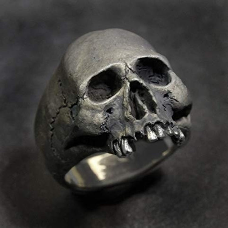 C56213 2pcs Punk Vintage Skull Ring Horror Skull Ring Men Gift