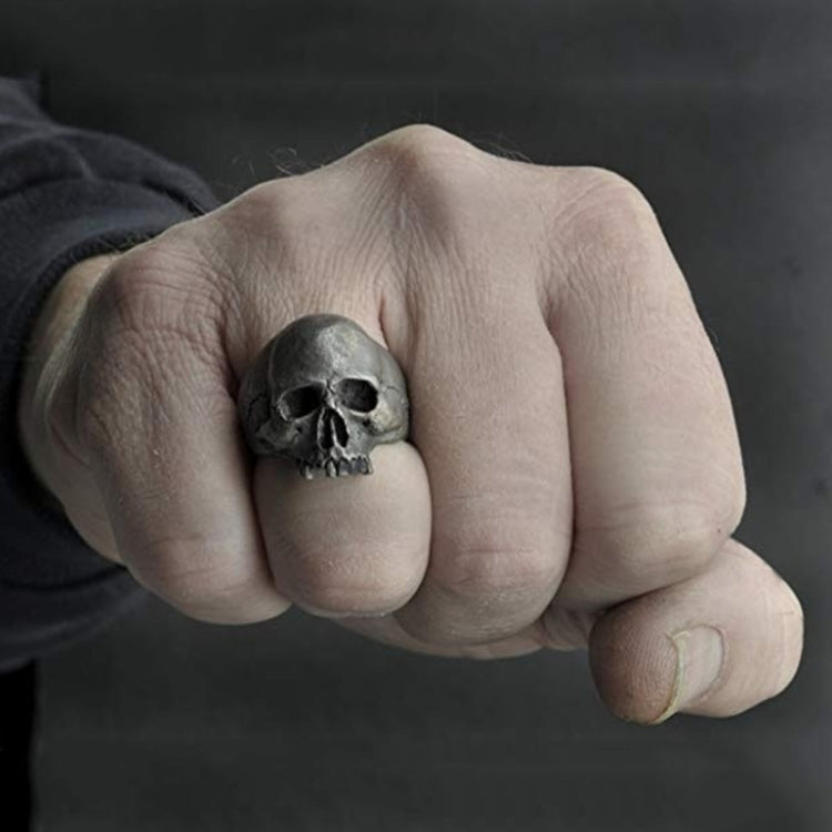 C56213 2pcs Punk Vintage Skull Ring Horror Skull Ring Men Gift