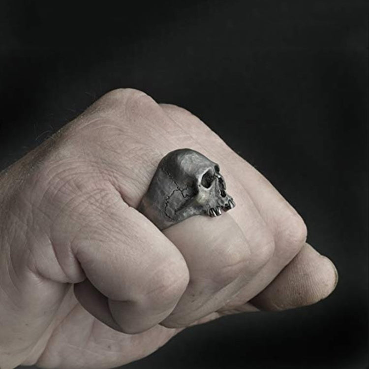 C56213 2pcs Punk Vintage Skull Ring Horror Skull Ring Men Gift