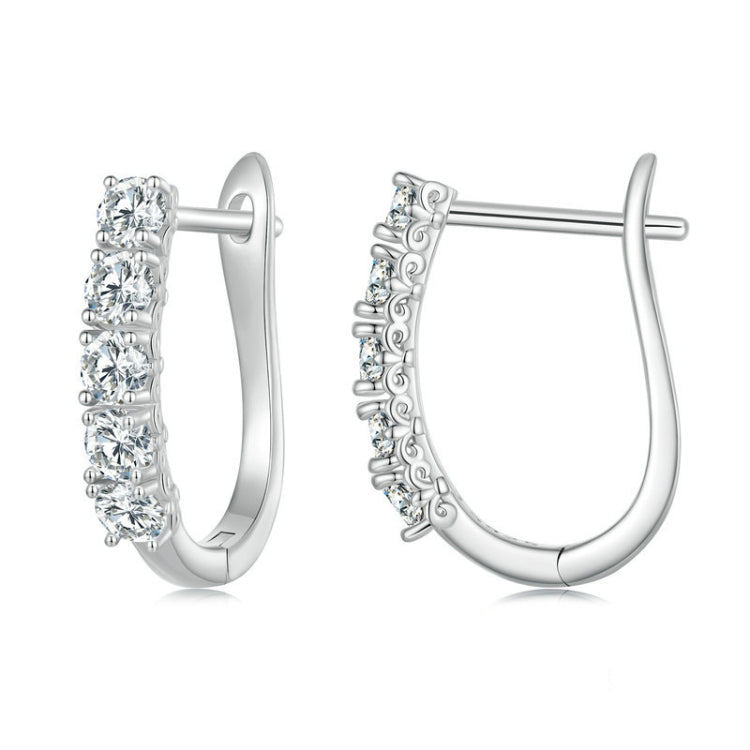 Sterling Silver S925 Moissanite U-Shaped Pattern Earrings