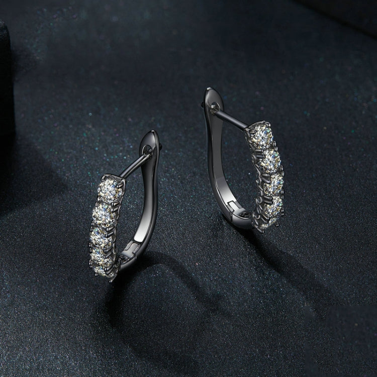 Sterling Silver S925 Moissanite U-Shaped Pattern Earrings