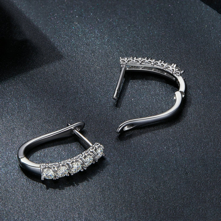 Sterling Silver S925 Moissanite U-Shaped Pattern Earrings