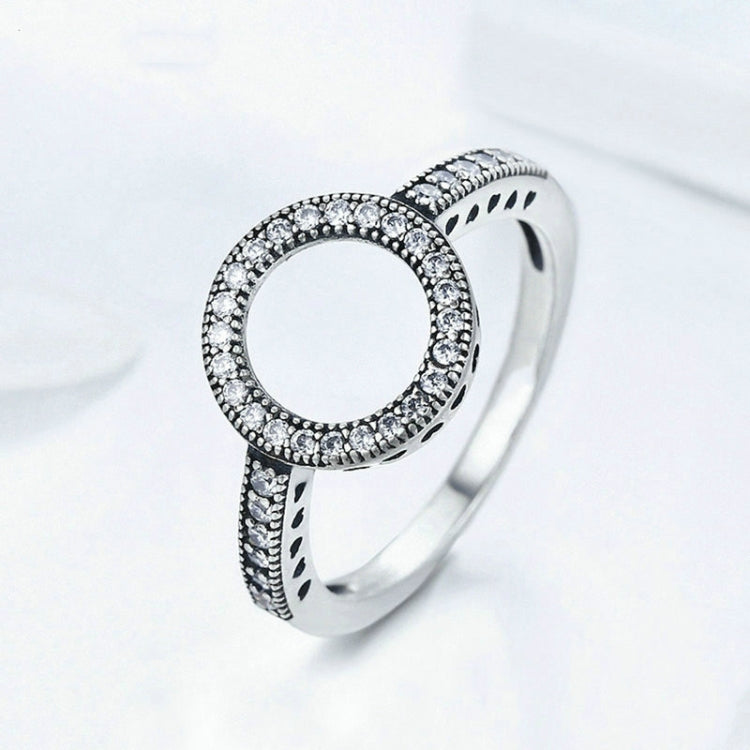 2 PCS Alloy Lucky Circle Diamond Halo Rings