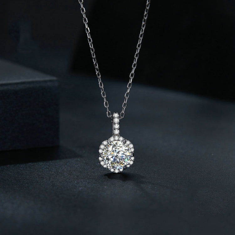 Sterling Silver S925 White Gold Plated Zircon Moissanite Necklace