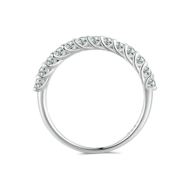 Sterling Silver S925 Plated Plated Row Moissanite Ring