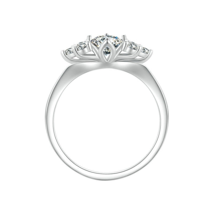 Sterling Silver S925 Sparkling White Gold Plated Moissanite Heart Ring