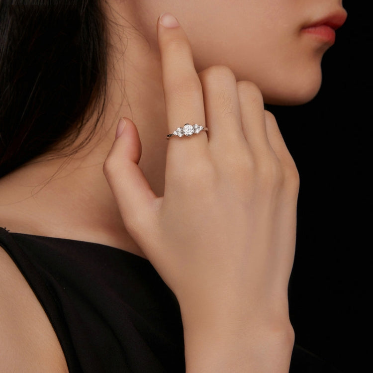 Sterling Silver S925 Sparkling White Gold Plated Moissanite Heart Ring