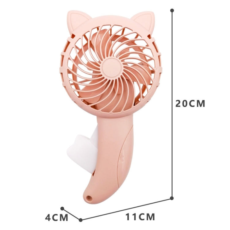 3pcs BY36 Cartoon Cat Ears Handheld Fan Manual Press No Battery