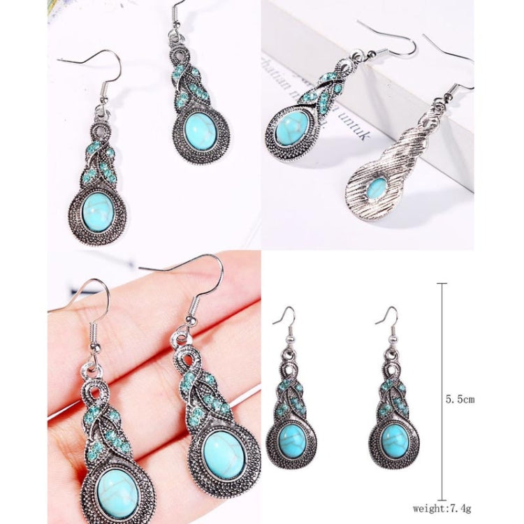 Turquoise Ethnic Style Earrings Temperament Simple Vintage Earrings
