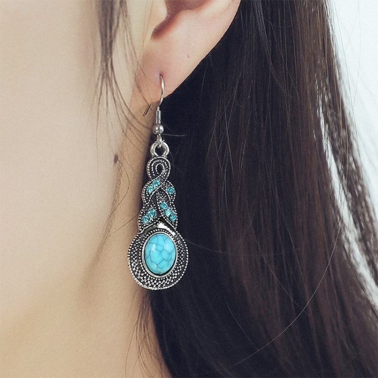 Turquoise Ethnic Style Earrings Temperament Simple Vintage Earrings