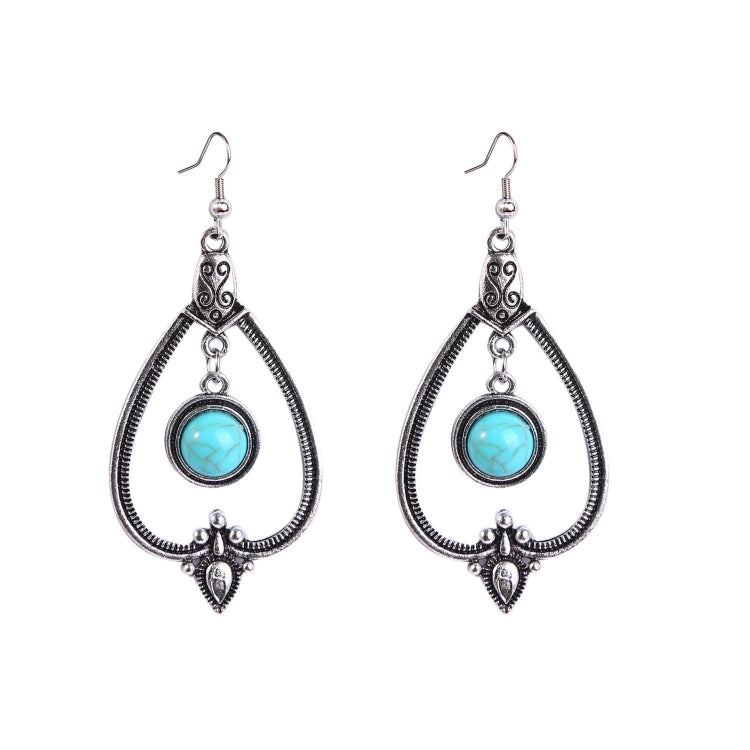 Turquoise Ethnic Style Earrings Temperament Simple Vintage Earrings