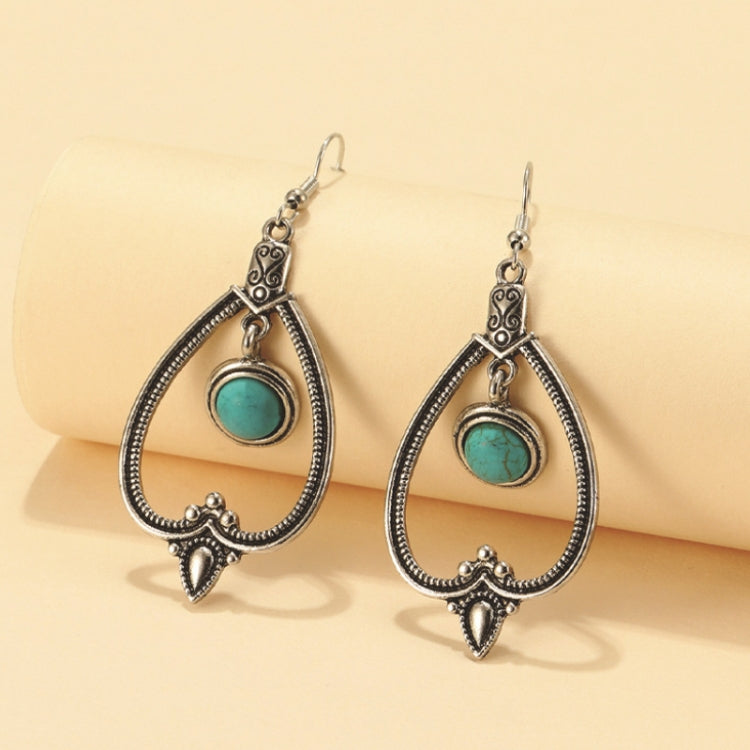 Bohemian Turquoise Natural Stone Sweater Vintage Pendant, Model: